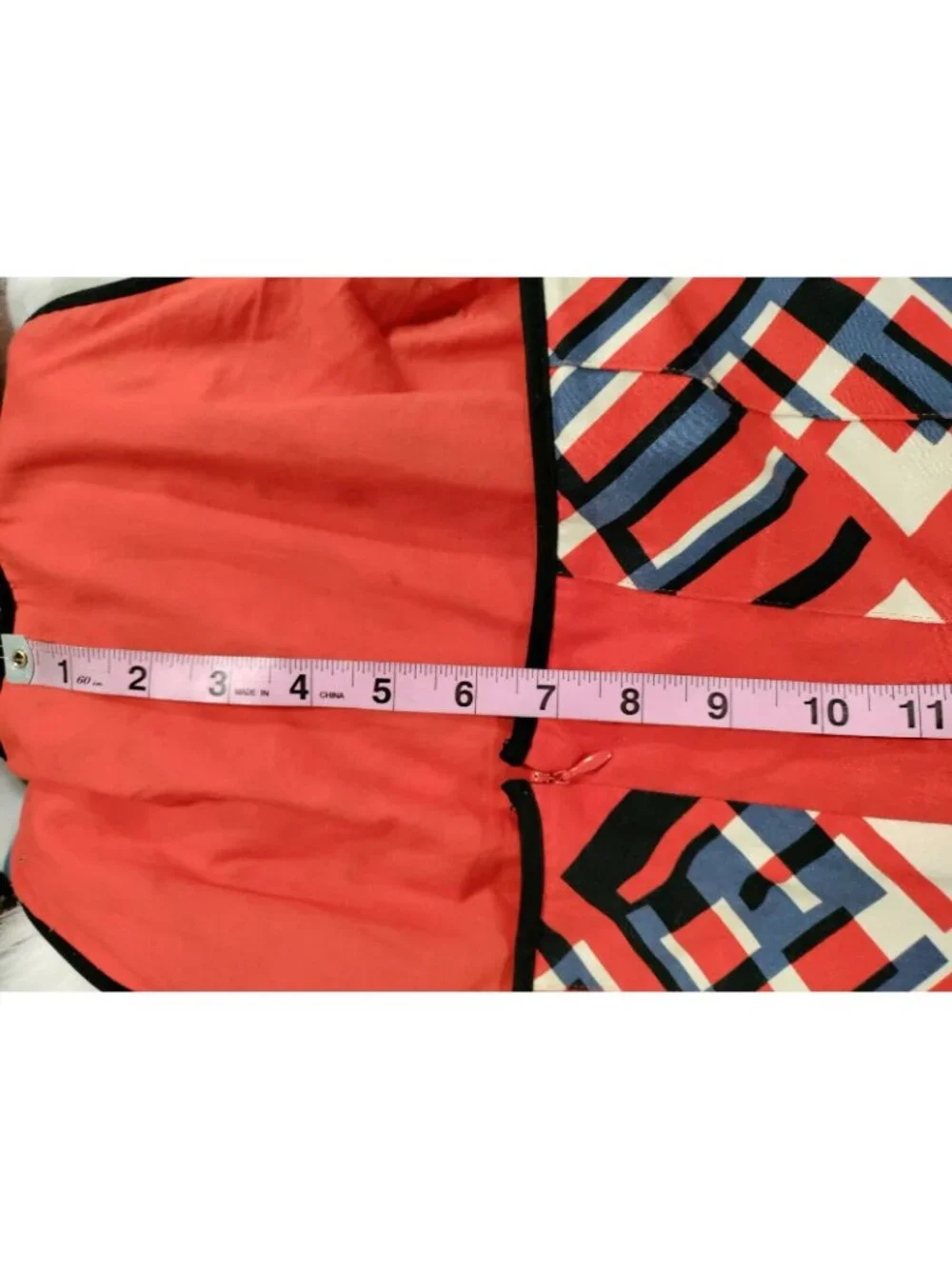 Calvin Klein Womens Fit & Flare with Pockets 8 Red Multi-Color Size M Geometric - Picture 6 of 11